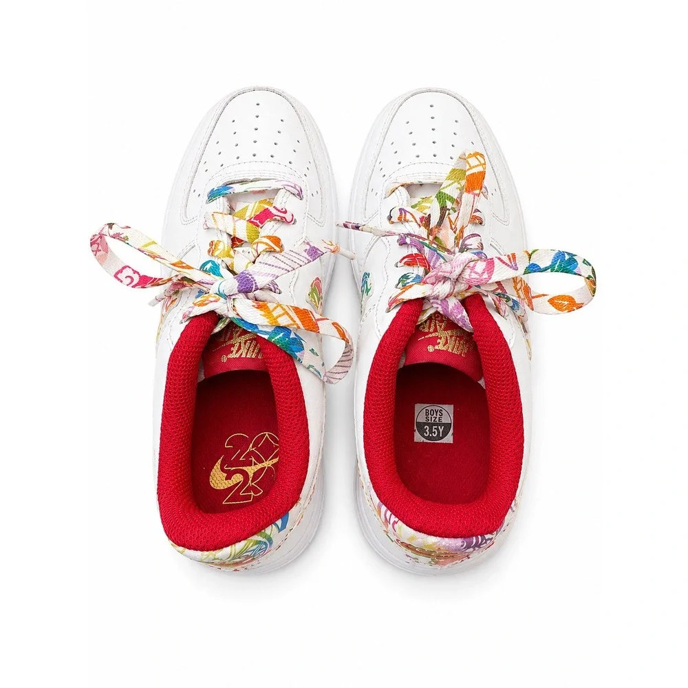 Nike Air Force 1 Chinese New Year 2020 GS White Multicolor Shoes 3.5Y Boys